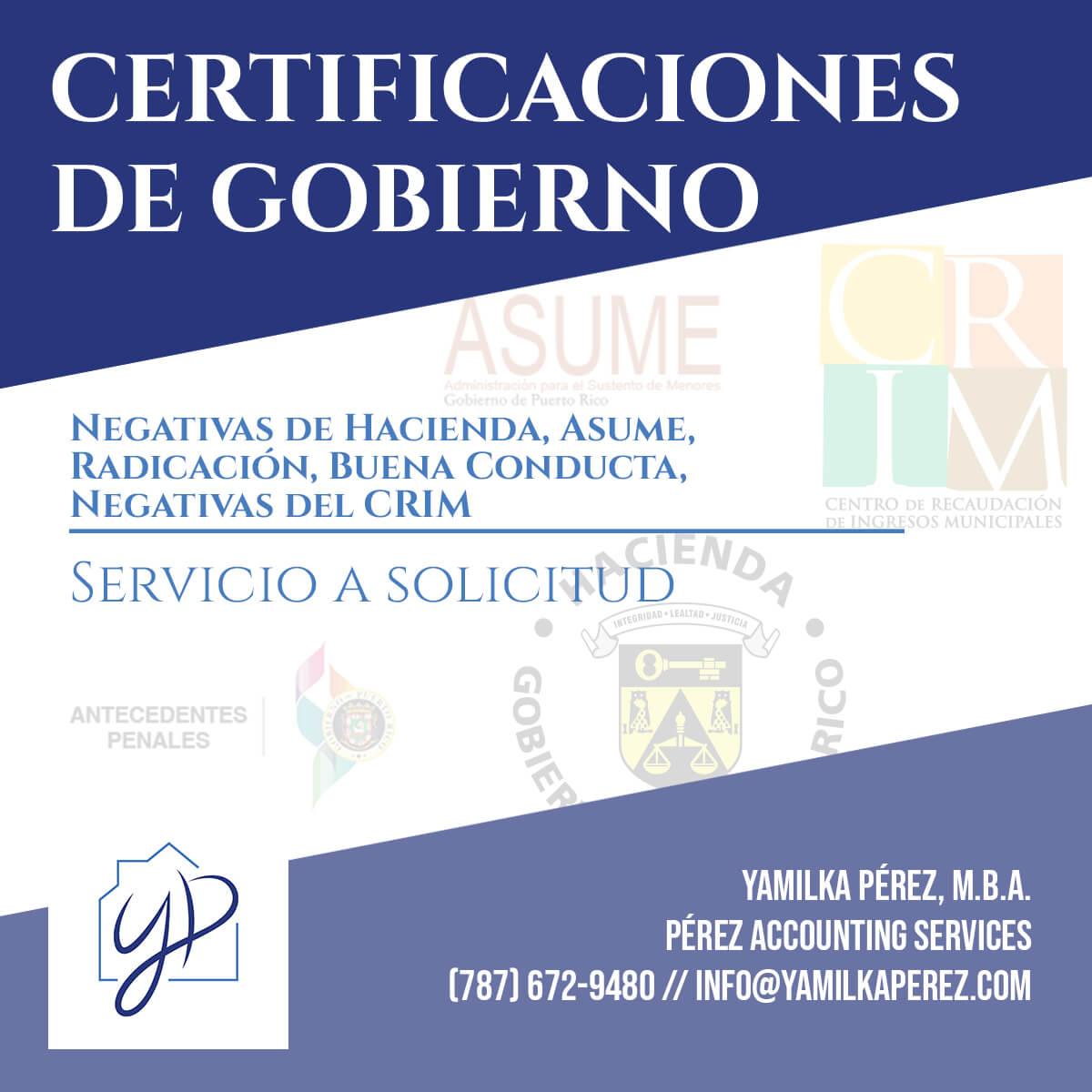 Certificaciones de Gobierno