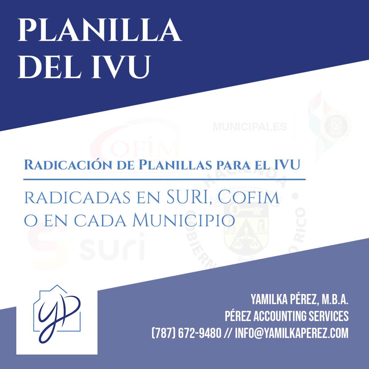 Planilla del IVU Municipal & Estatal – Pérez Accounting Services